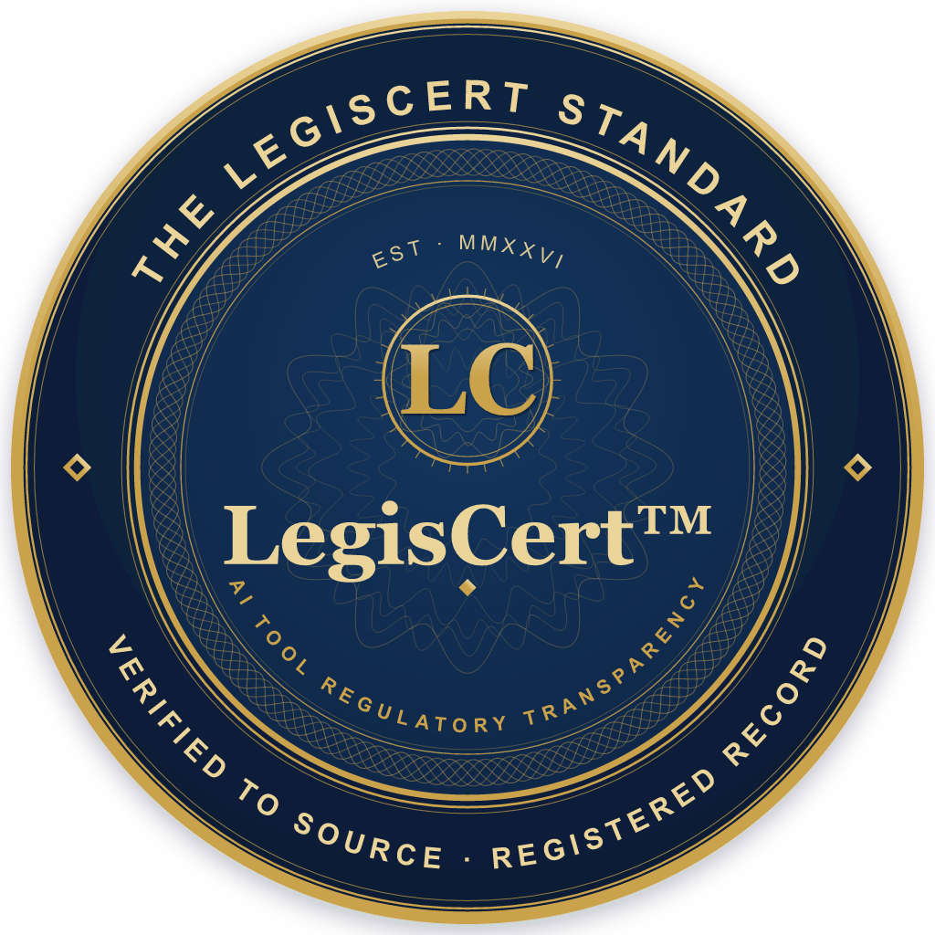 LegisCert™ official certification seal